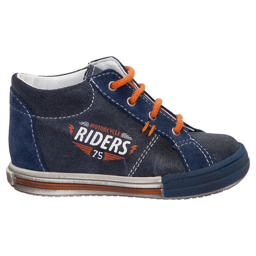 Botines de cuero con inscripción estampada 