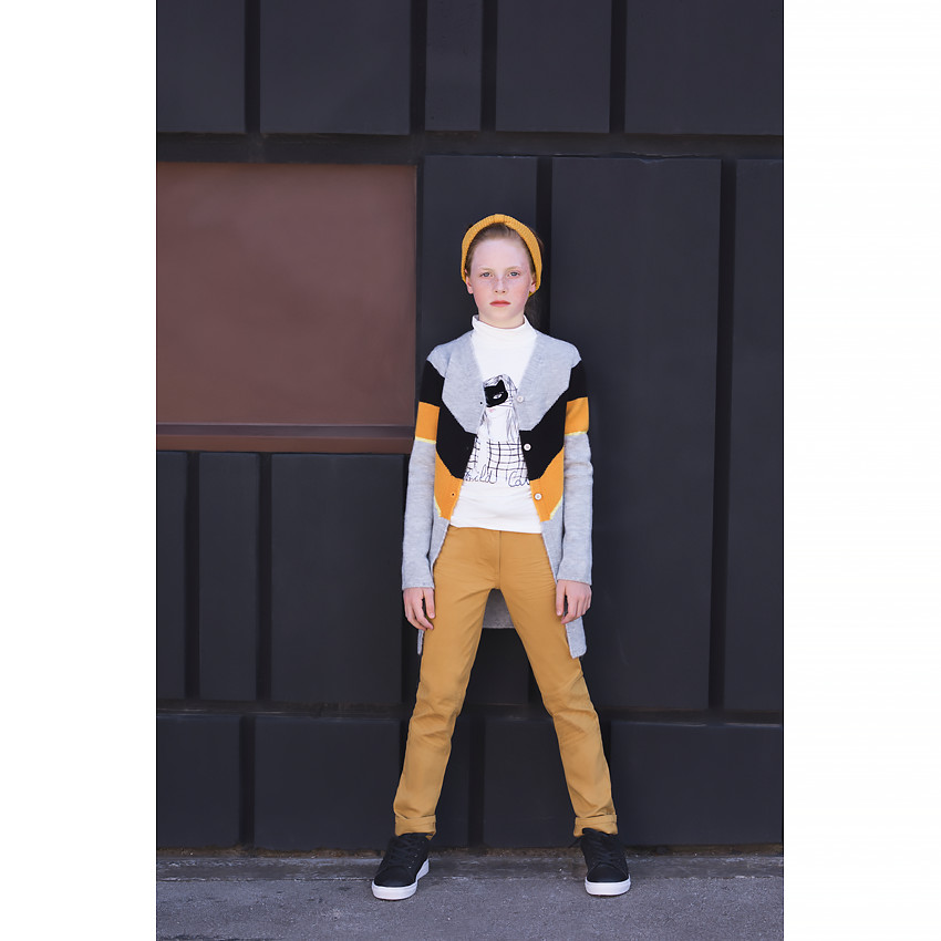 Júnior - Camiseta de punto con cuello alto y estampado de cara enmascarada 