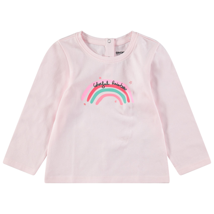 Camiseta de punto de manga larga con estampado de fantasía  