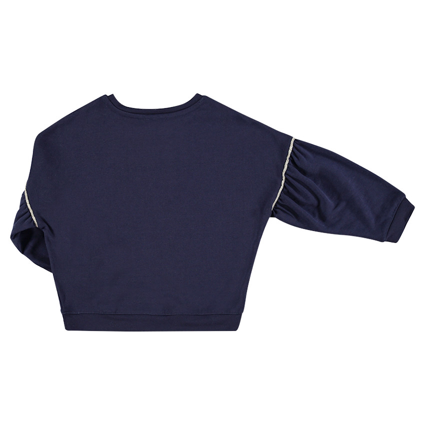 Sudadera de felpa con pájaros estampados y mensaje de cuerda 