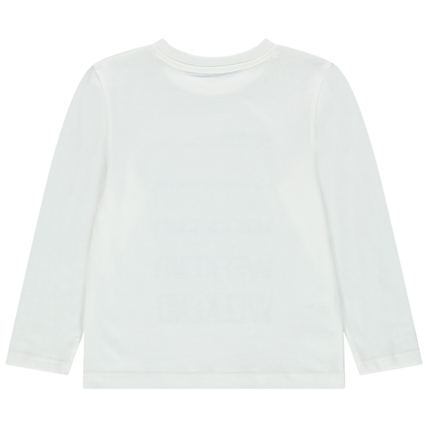 T-shirt manches longues en coton bio à message printé 