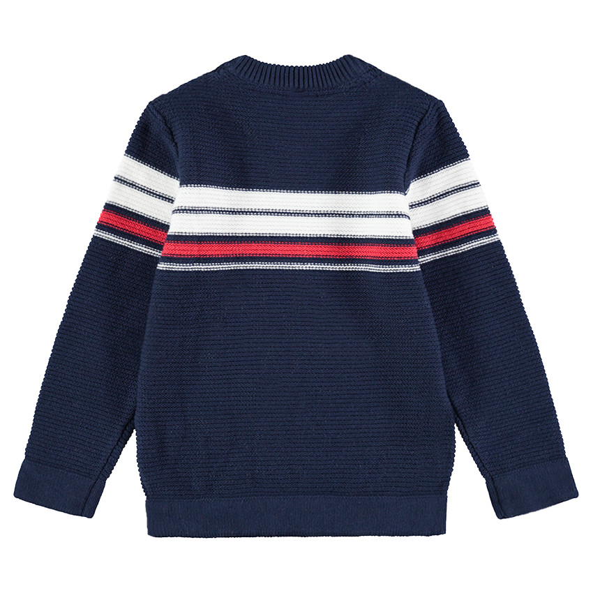 Jersey de punto con bandas que contrastan de jácquard 