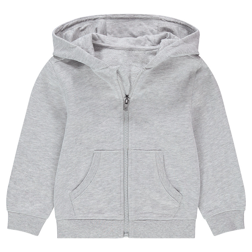 Chaqueta con capucha de felpa lisa 