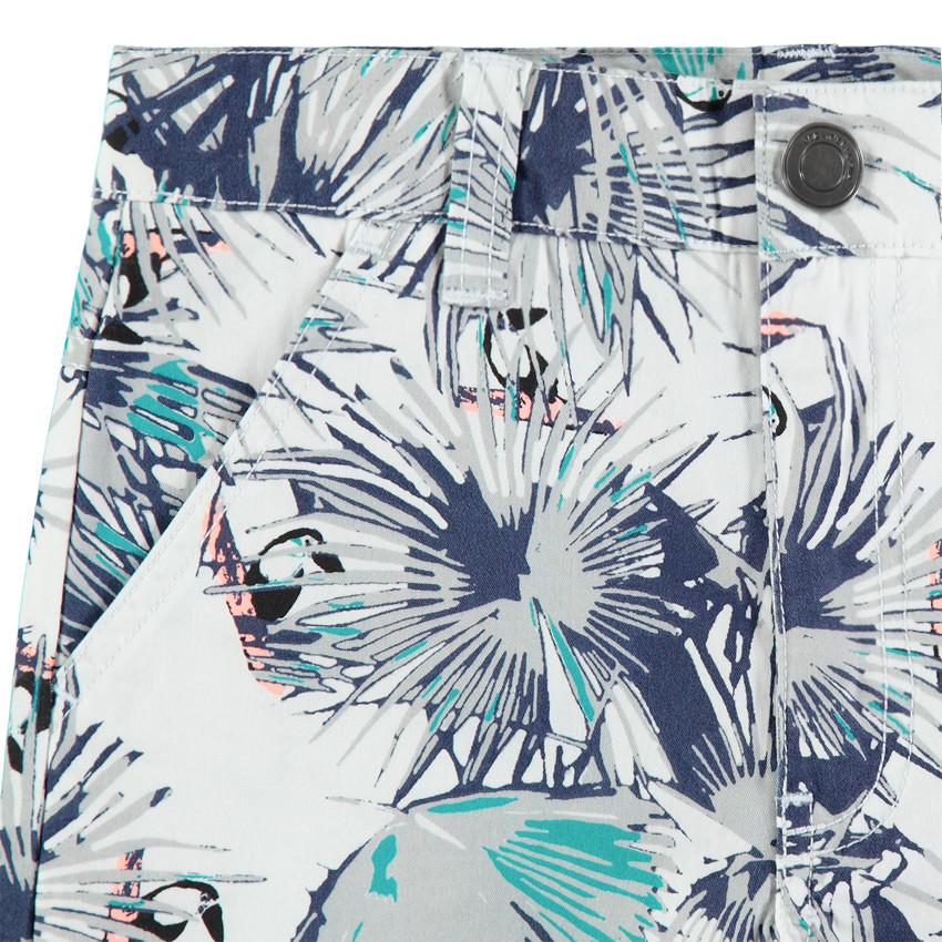 Júnior - Bermudas de algodón con estampado tropical 