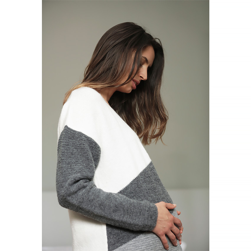 Chaqueta larga de premamá de punto 