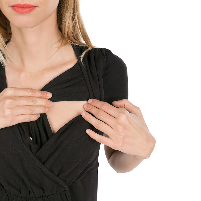 Camiseta de manga corta de premamá y lactancia 