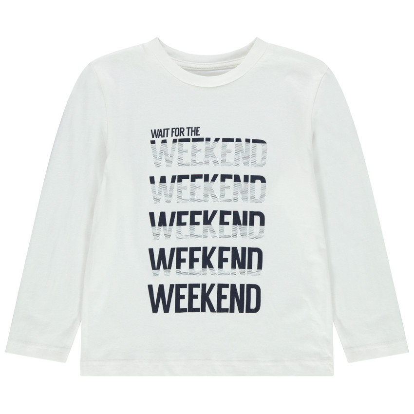 T-shirt manches longues en coton bio à message printé 