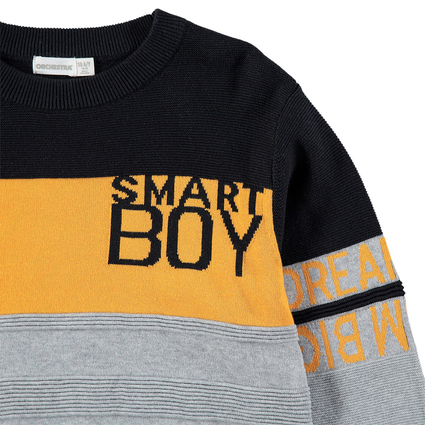 Jersey de punto otomano con inscripciones de jacquard 