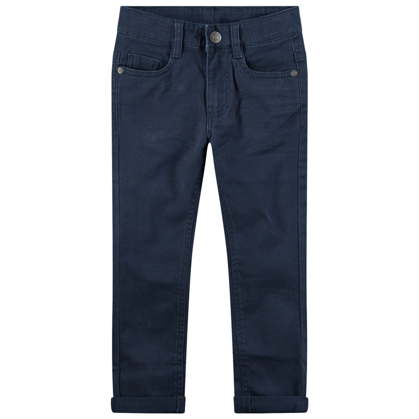 Pantalón de sarga sobreteñida con bolsillo de fantasía en la parte trasera 