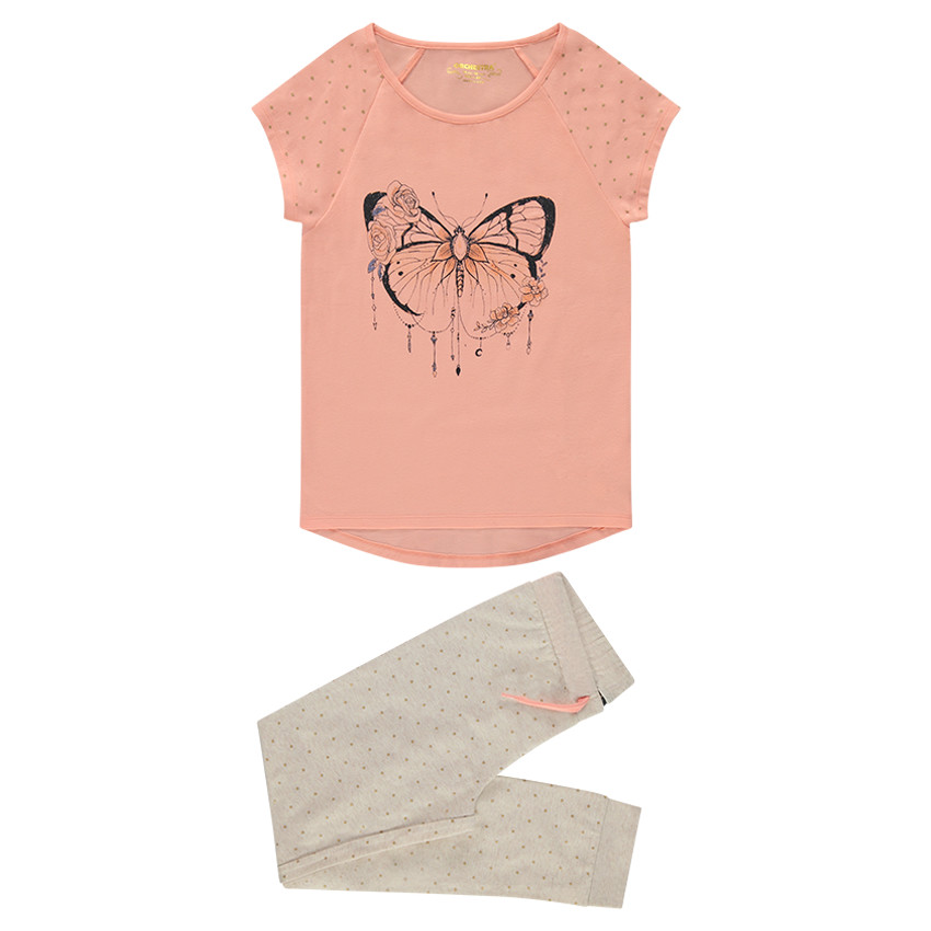 Júnior - Pijama de punto con mariposa estampada  Additional Júnior - Pijama de punto con mariposa estampada