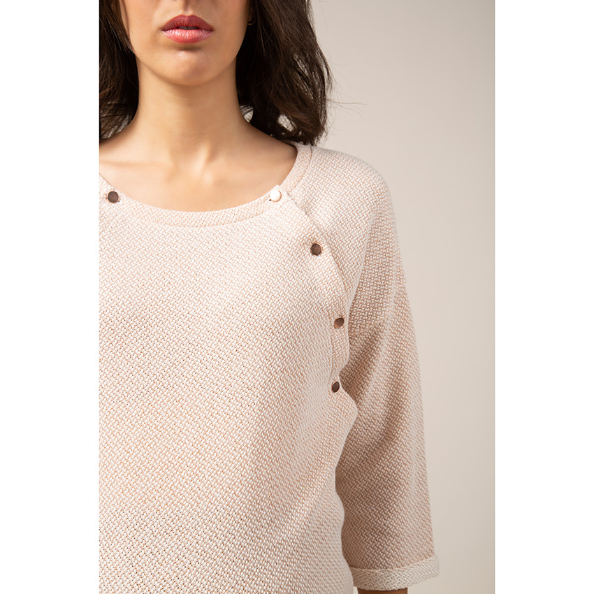 Sudadera de premamá de punto de fantasía con botones por delante 