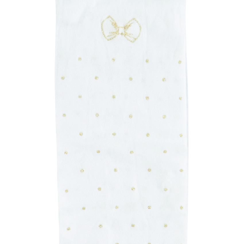 Collant fin à pois et noeuds dorés  Additional Collant fin à pois et noeuds dorés