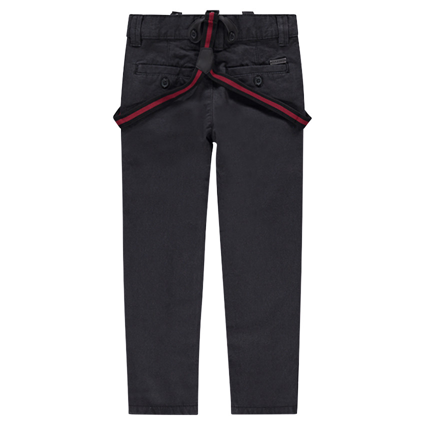 Júnior - Pantalón de algodón teñido con tirantes demsontables 