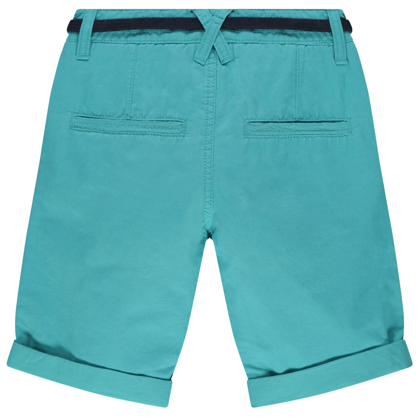 Bermudas de algodón lisas con cinturón ajustable 