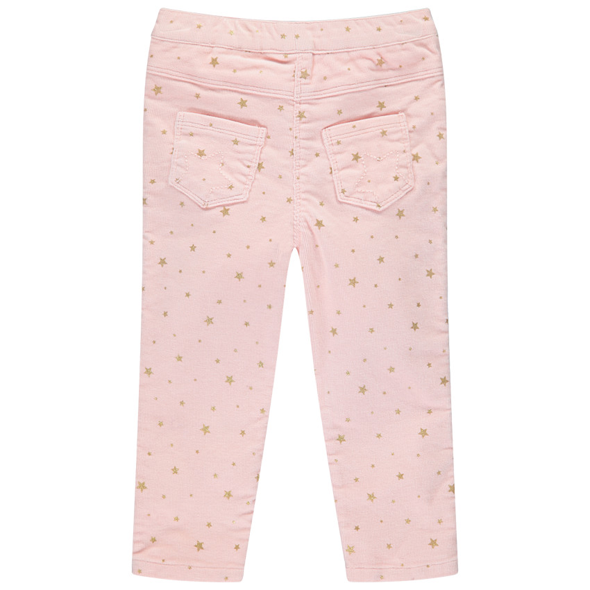 Pantalón de pana con estrellas doradas estampadas 