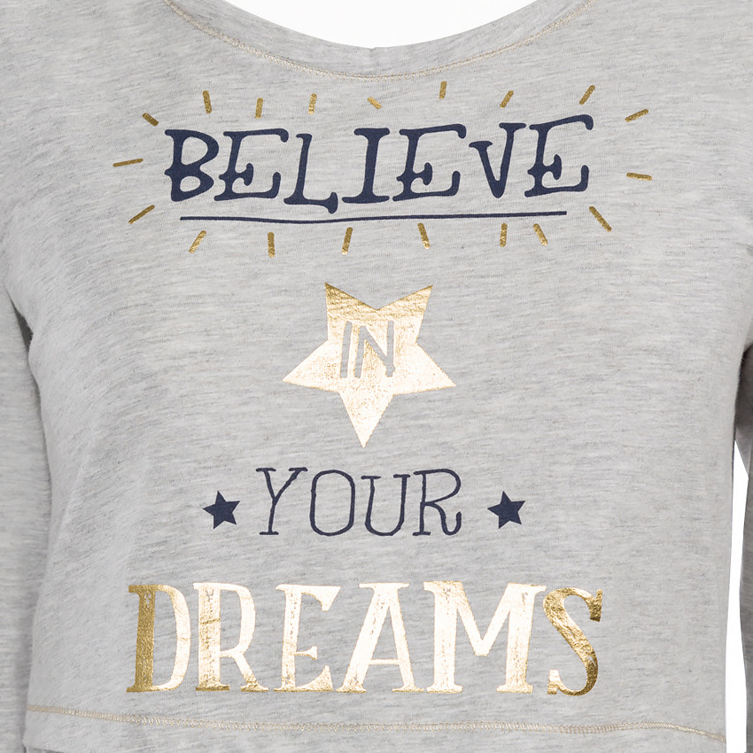 Camiseta manga larga abertura para lactancia con motivos estampados 