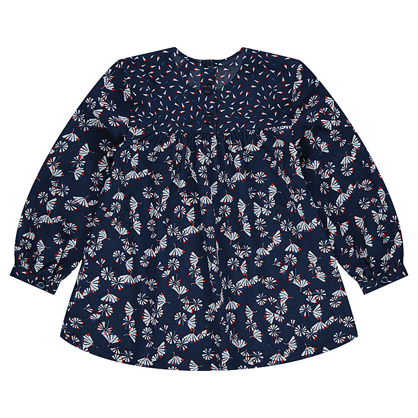 Túnica de crepé con estampado de fantasía 
