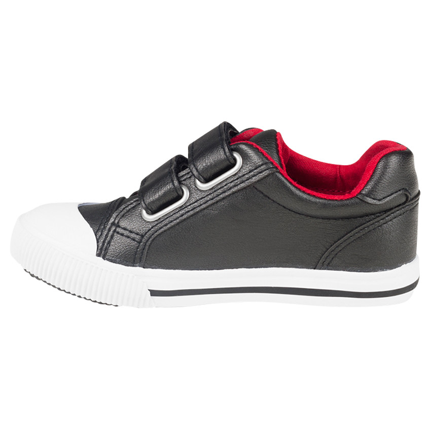 Zapatillas de deporte de caña baja con velcro de aspecto cuero con estampado 