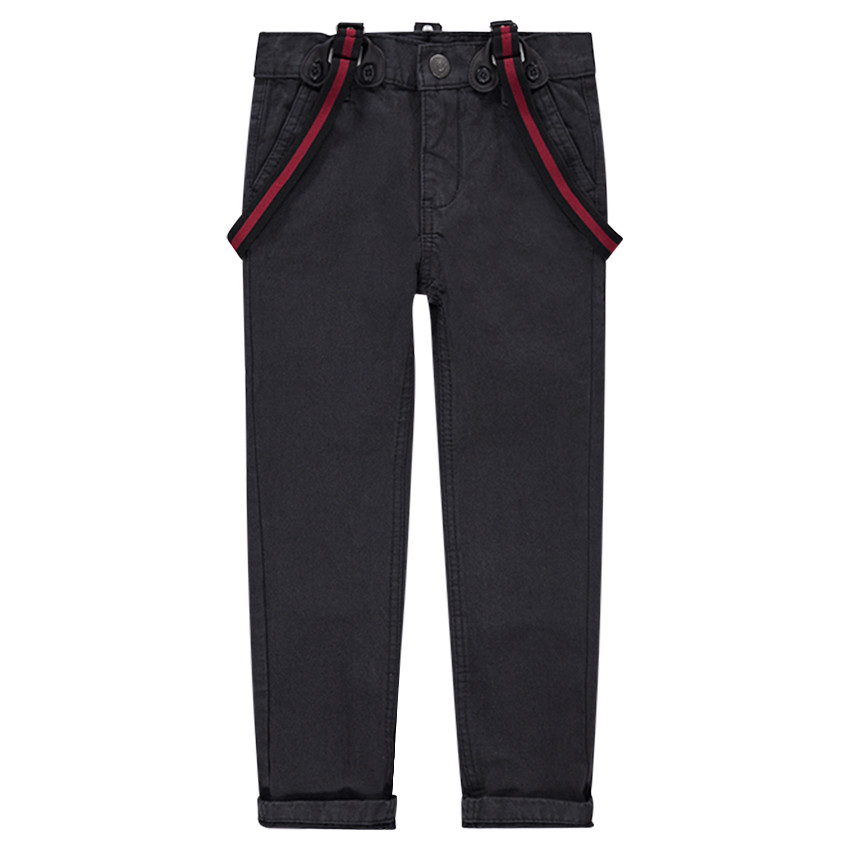 Júnior - Pantalón de algodón teñido con tirantes demsontables 