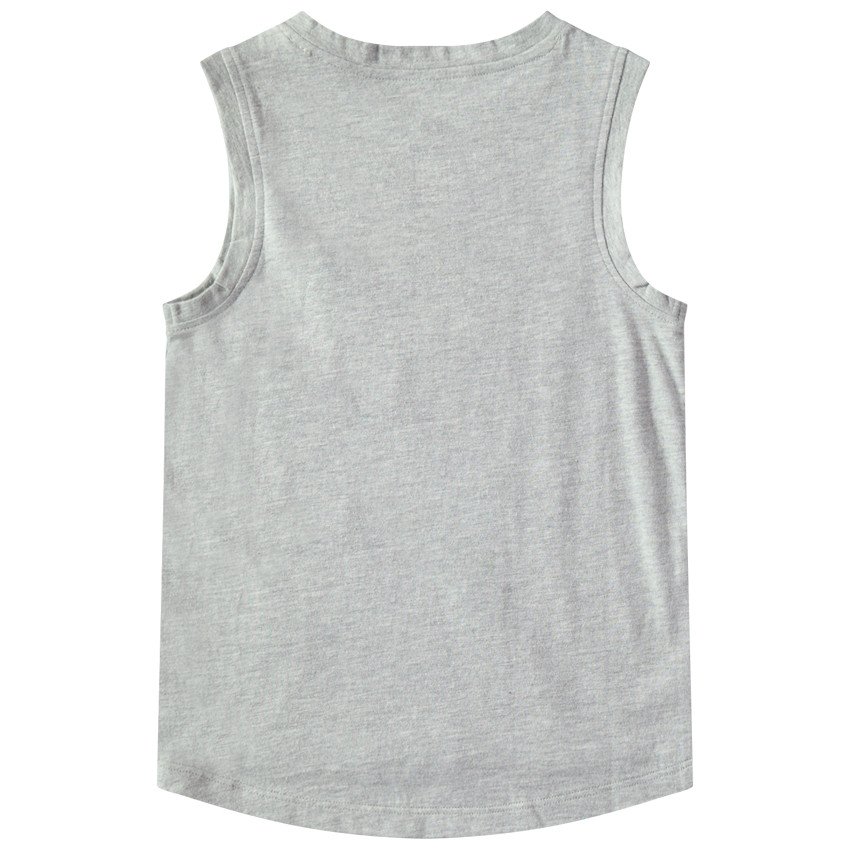 Camiseta de algodón con dibujo de fantasía sobre fondo de rayas 