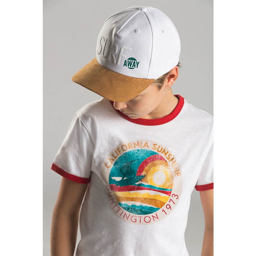 Gorra de sarga con visera efecto ante camel 