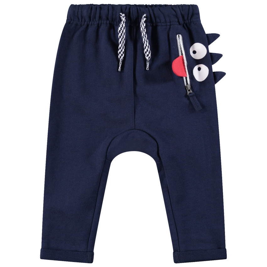 Pantalón de chándal de felpa con bolsillo con cremallera y reloj estampado  Additional Pantalón de chándal de felpa con bolsillo con cremallera y reloj estampado