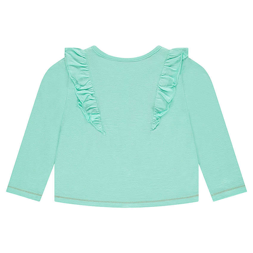 Chaqueta de felpa lisa con volantes 