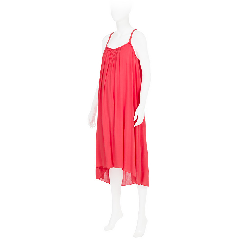 Vestido de premamá de crespón liso con tirantes trenzados 