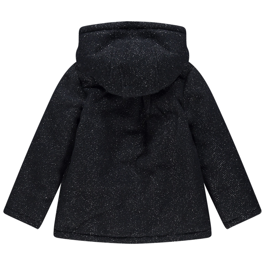 Manteau à capuche en drap de laine doublé sherpa pour enfant fille 