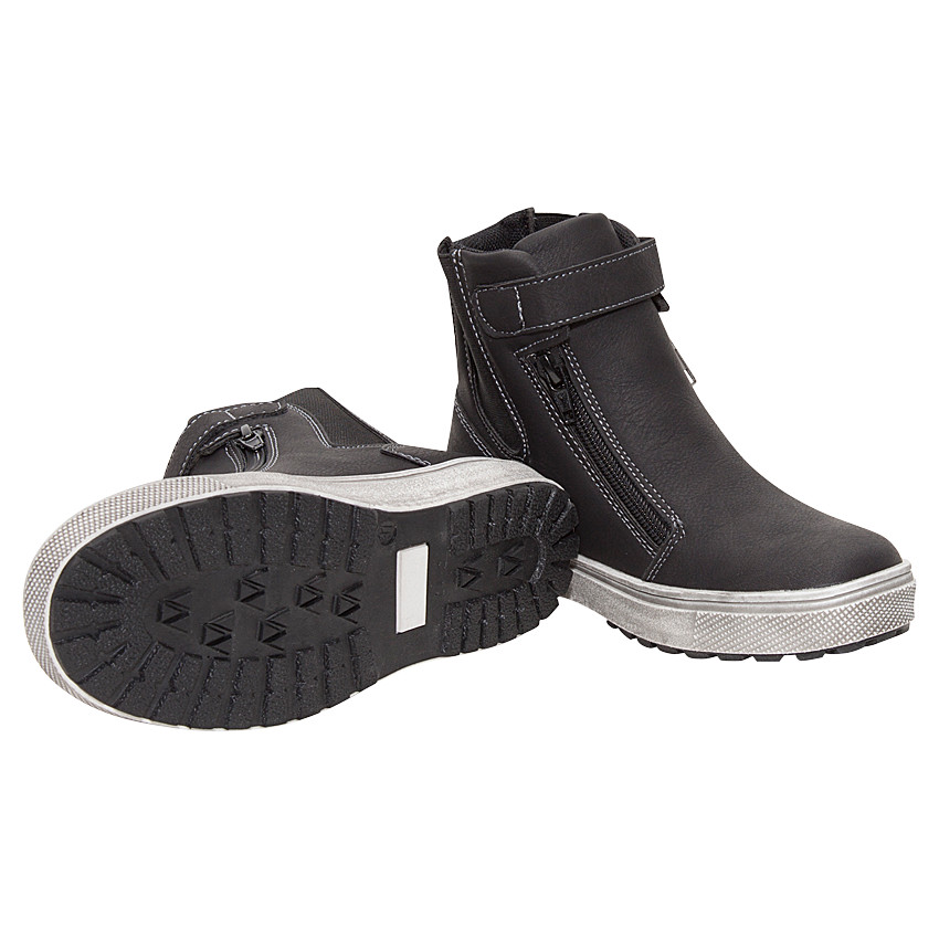1/2 Botas con aspecto de cuero elástico y velcro con cremallera 