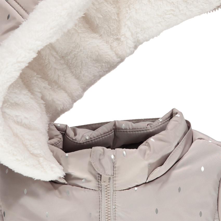 Doudoune matelassée à motif brillant doublée sherpa 