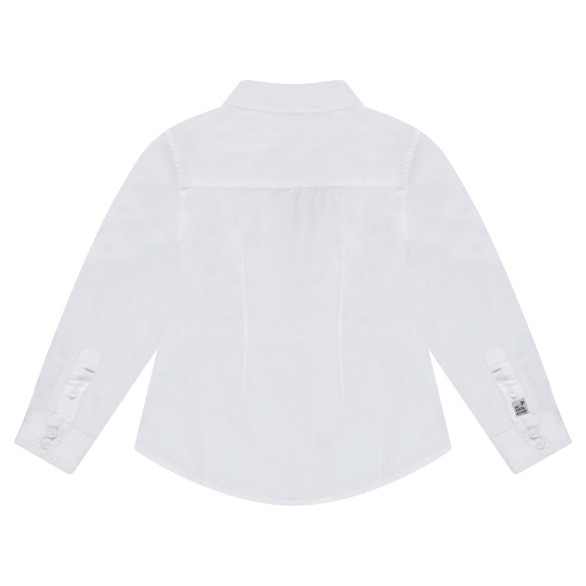 Camisa de manga larga lisa de algodón 