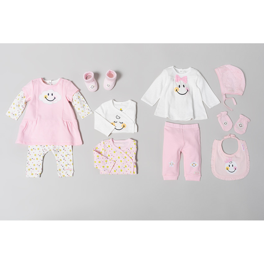 Juego de 2 bodies de manga larga de algodón ecolóigico con estampados ©Smiley 