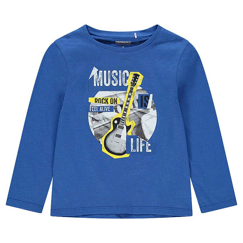 Camiseta de punto de manga larga con estampado de fantasía 