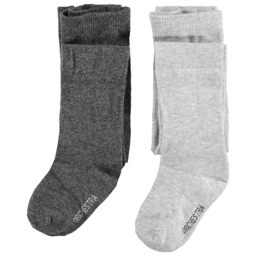 Pack de 2 medias gruesas rojas/gris jaspeado 