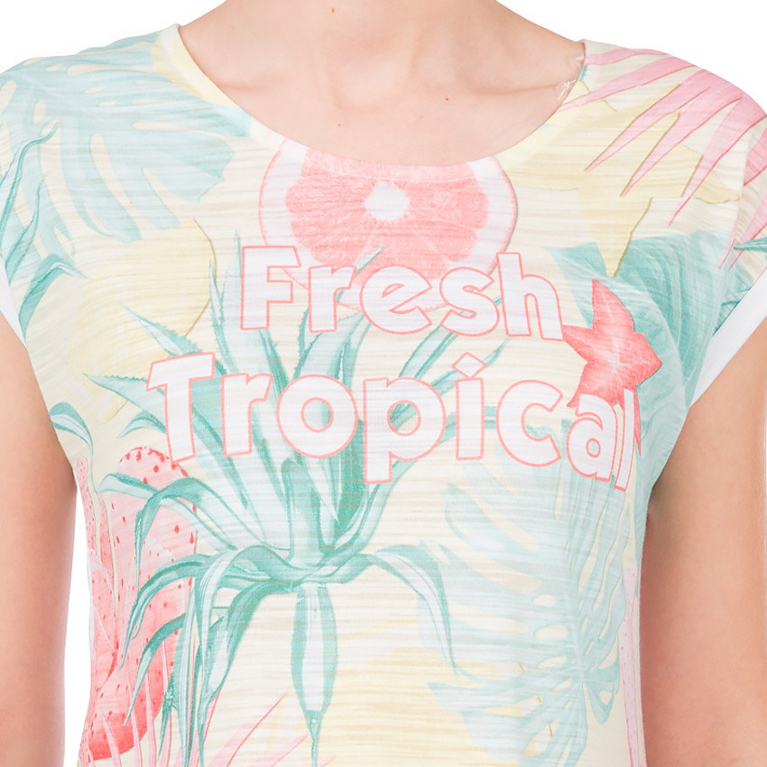 Tee-shirt manches courtes de grossesse à imprimé tropical 
