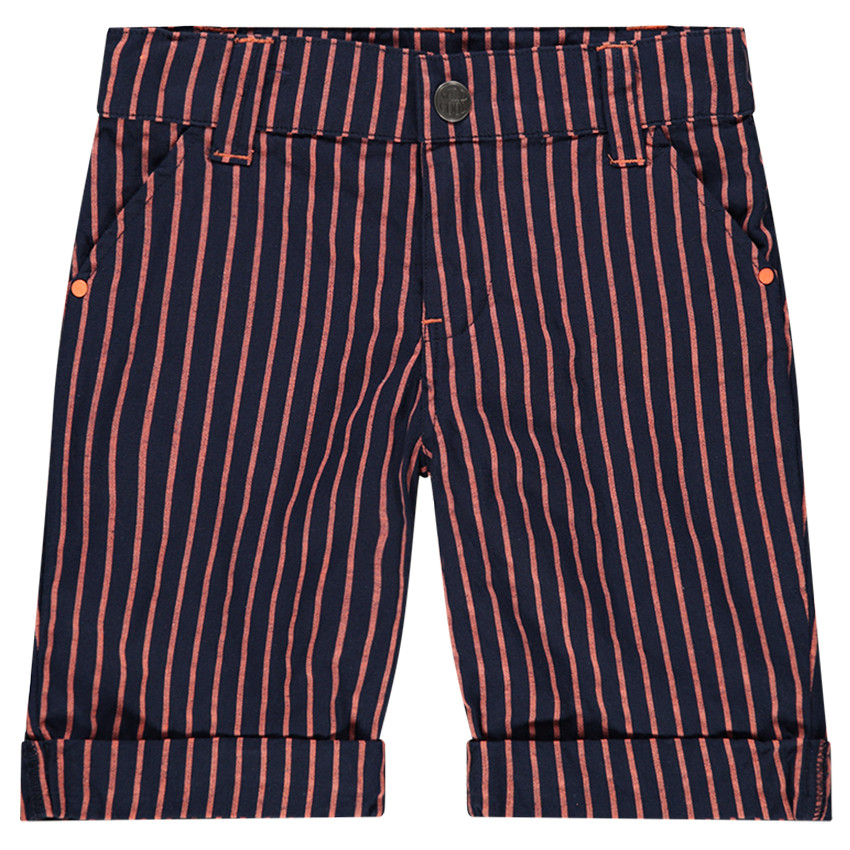 Bermudas de algodón de rayas que contrastan 