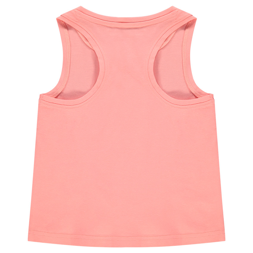 Camiseta de algodón sin mangas con estampado de fantasía por delante 