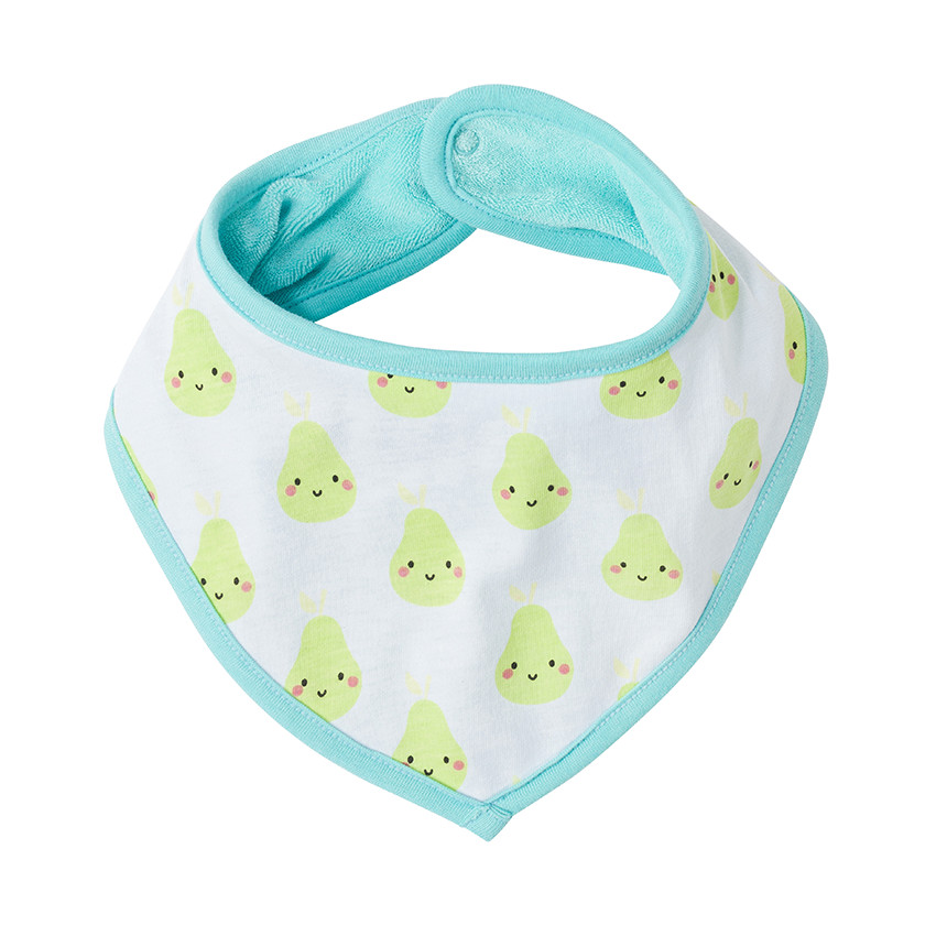Babero bandana reversible con estampado de frutas 