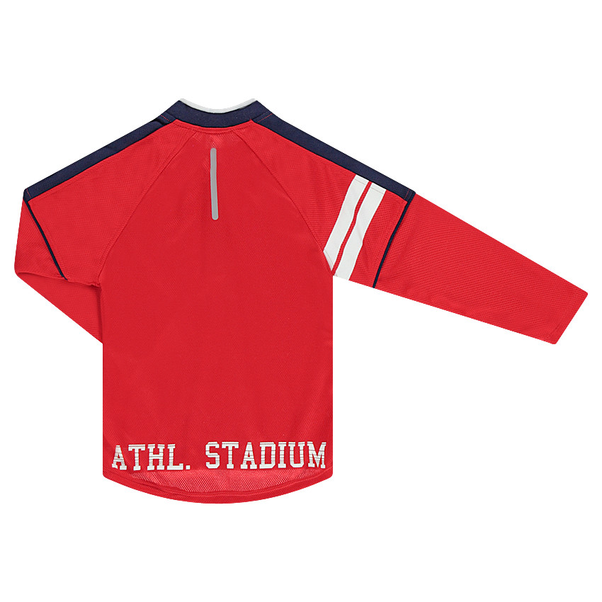 Camiseta de manga larga con cuello con cremallera y estampados de estilo deportivo 