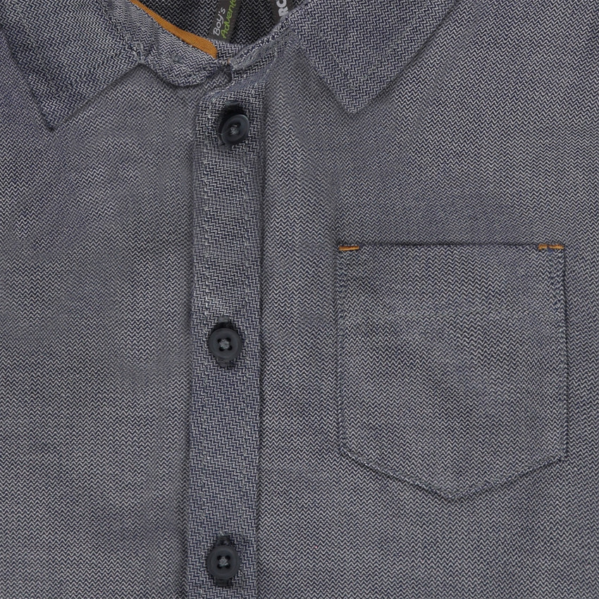 Camisa de algodón de fantasía con bolsillo 