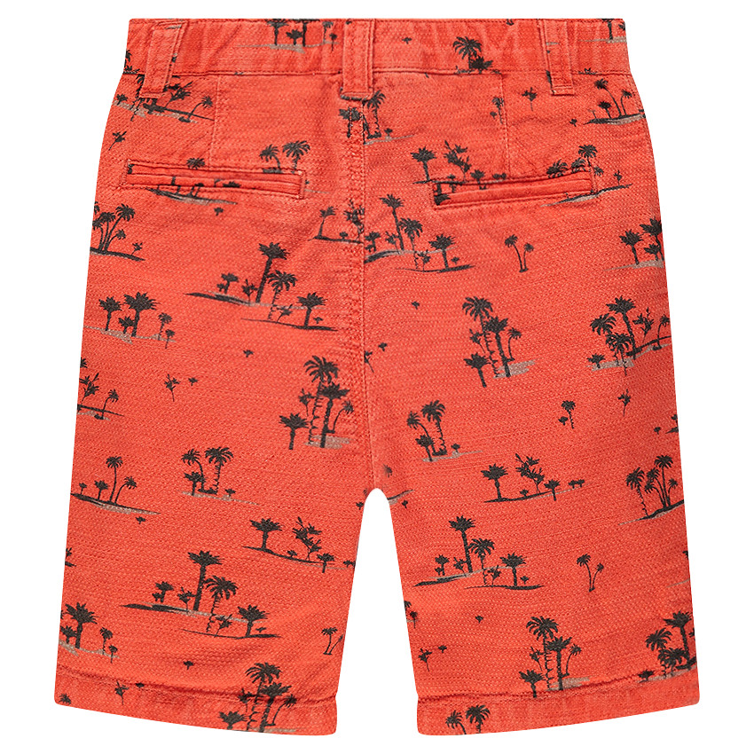 Bermudas de algodón de fantasía con palmeras estampadas 