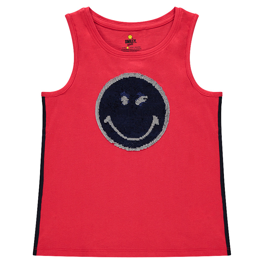 Júnior - Camiseta lisa sin mangas con ©Smiley de lentejuelas mágicas  Additional Júnior - Camiseta lisa sin mangas con ©Smiley de lentejuelas mágicas