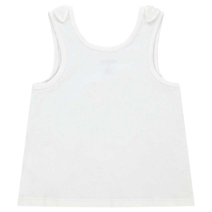 Camiseta lisa de punto sin mangas con lazos y estampados de fantasía  Additional Camiseta lisa de punto sin mangas con lazos y estampados de fantasía