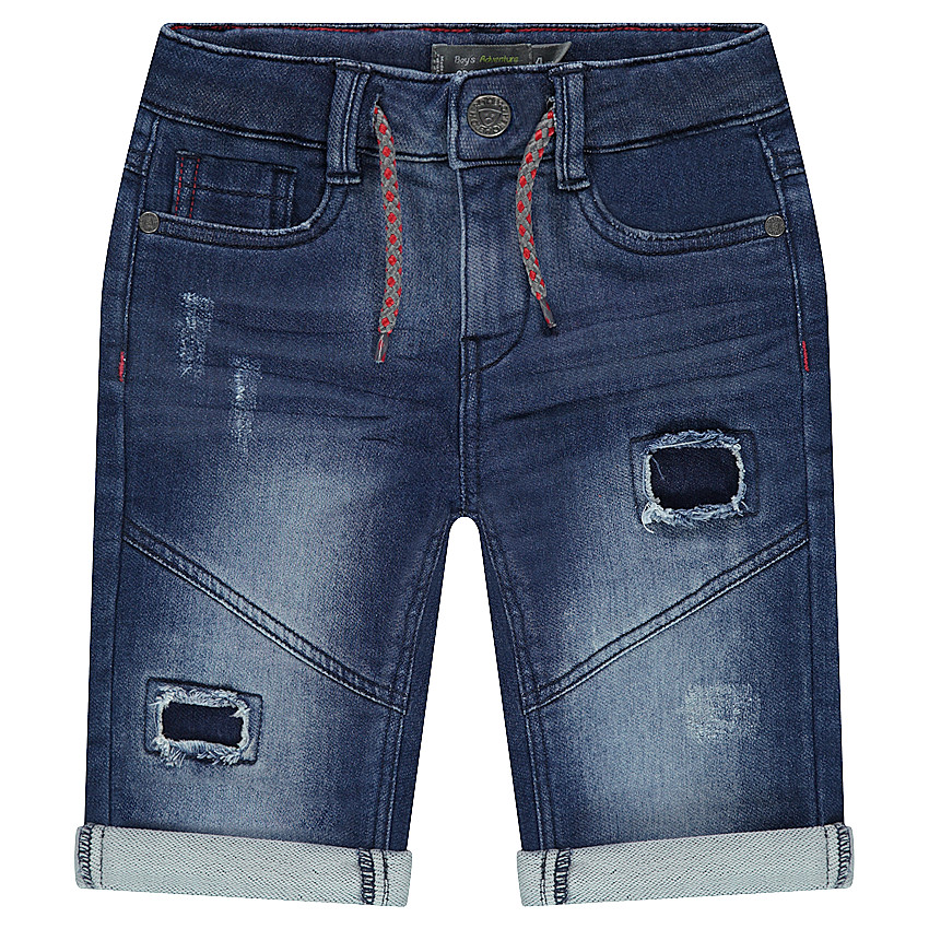 Bermudas imitación vaquero de efecto desgastado, con rotos y detalles  