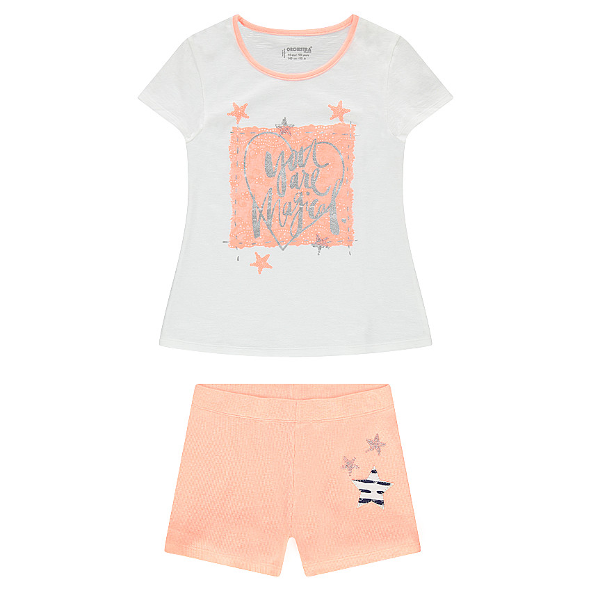 Júnior - Pijama de punto y estampado de fantasía brillante y estrellas   Additional Júnior - Pijama de punto y estampado de fantasía brillante y estrellas