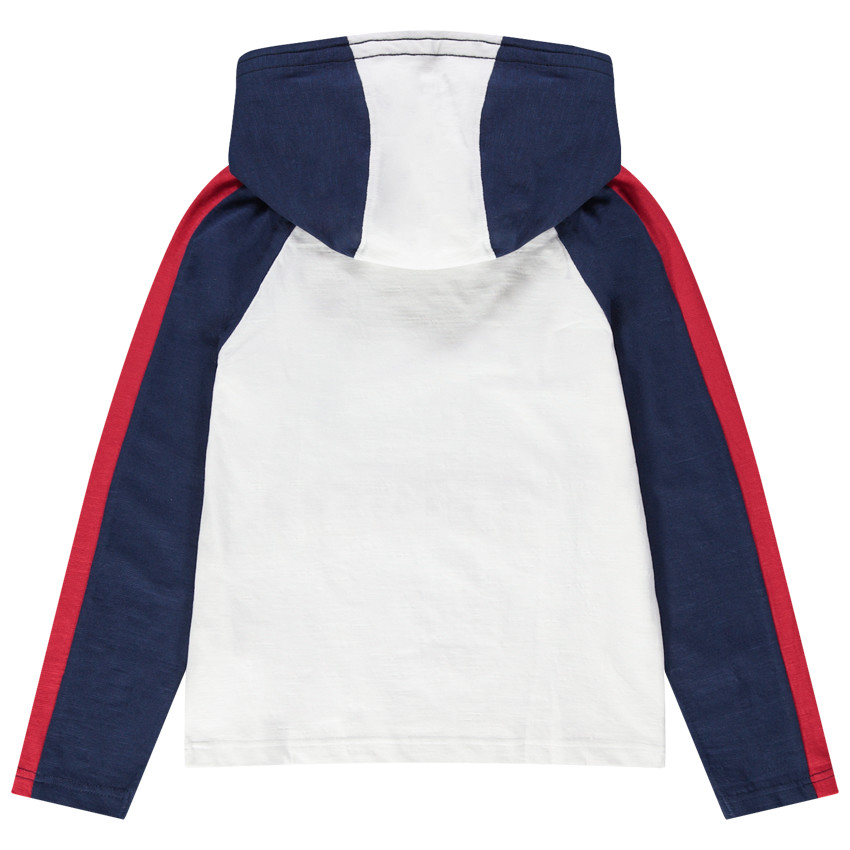 Júnior - Camiseta de manga larga con capucha y mano estampada 