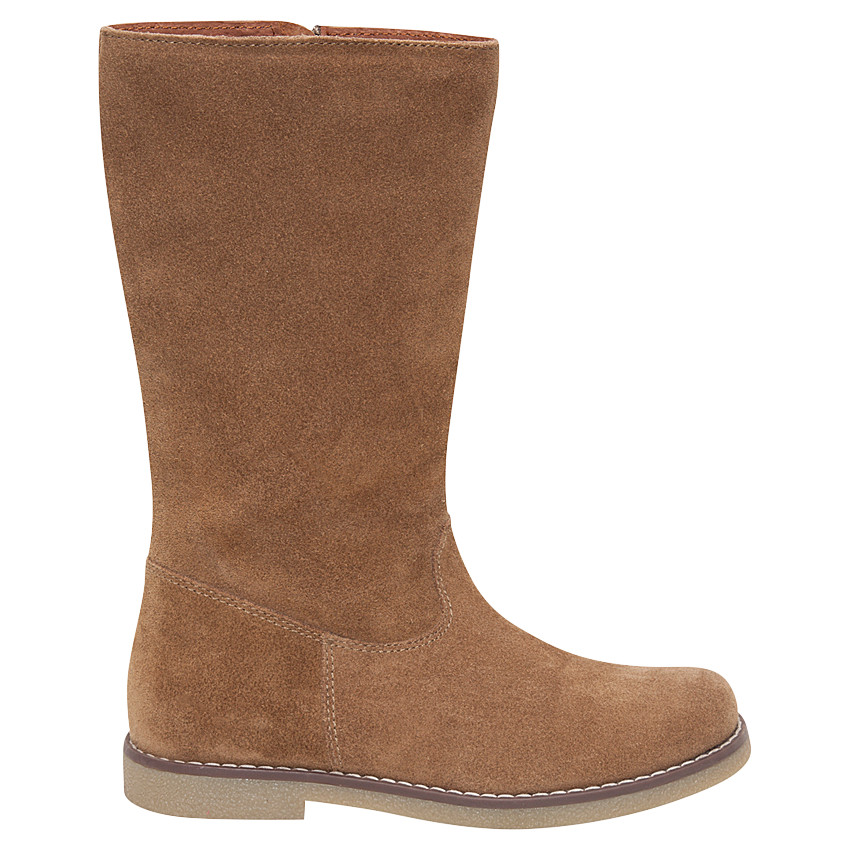 Botas de cuero de ante camel 