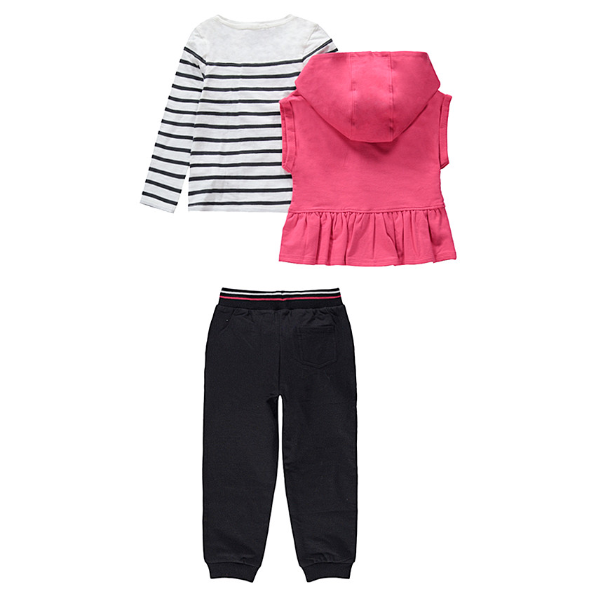 Chándal de 3 piezas con marinera, chaleco y pantalón con parches 