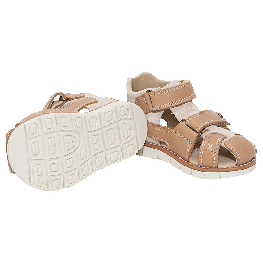 Sandalias de cuero de dos materiales con velcros   Additional Sandalias de cuero de dos materiales con velcros
